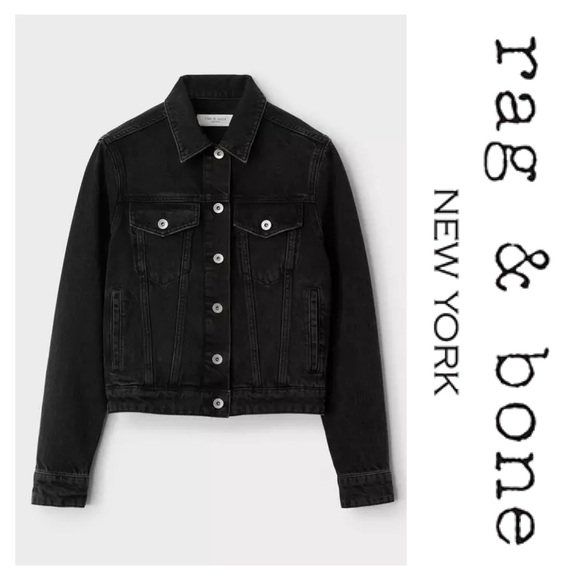 Rag & Bone Black Denim Jacket - Picture 1 of 10
